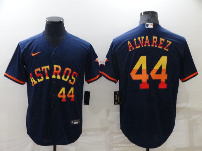 Men Houston Astros #44 Alvarez Blue Rainbow Edition Game Nike 2022 MLB Jersey